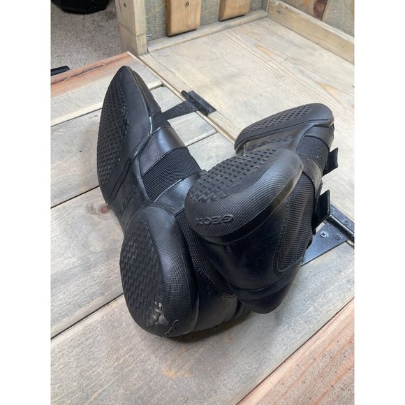 US10 EU43 Geox Respira Mens Leather Black Sneakers Hook and Eye Casual Shoes - Picture 9 of 9